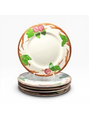Franciscan “Apple” Set of 5 Oversized Earthenware Dinner Plates 10 3/4”